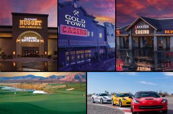Collage showing the exterior of several casinos